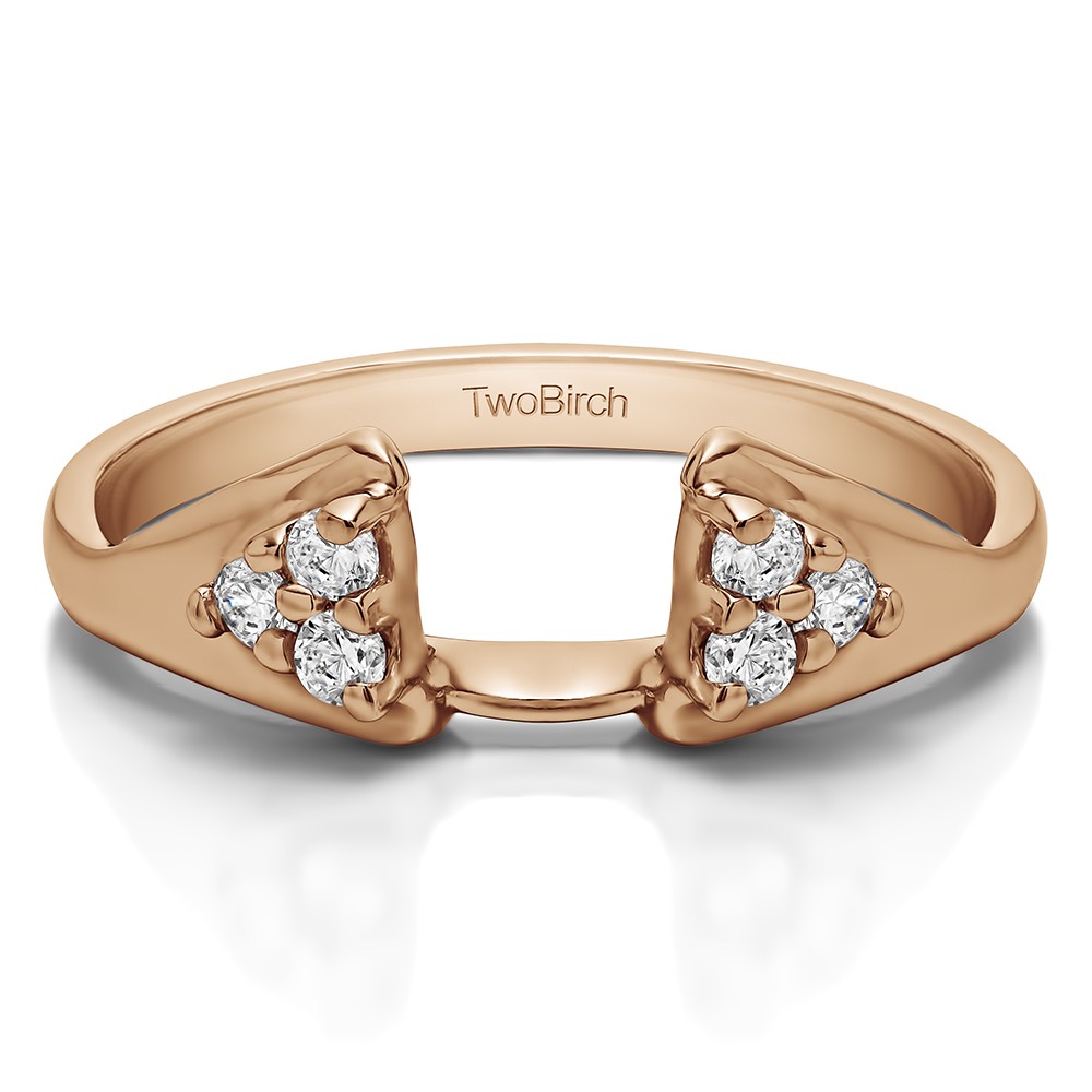 0.15 Ct. Six Stone Prong Set Cluster Ring Wrap Enhancer in Rose Gold