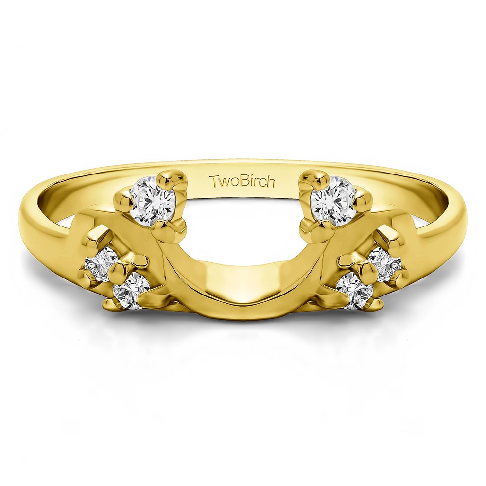 0.15 Ct. Bypass Shared Prong Six Stone Ring Wrap in Yellow Gold