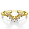 0.2 Ct. Round Chevron Swirl Prong Set Ring Wrap in Yellow Gold