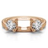 1 Ct. Two Stone Round Ring Wrap Enhancer in Rose Gold