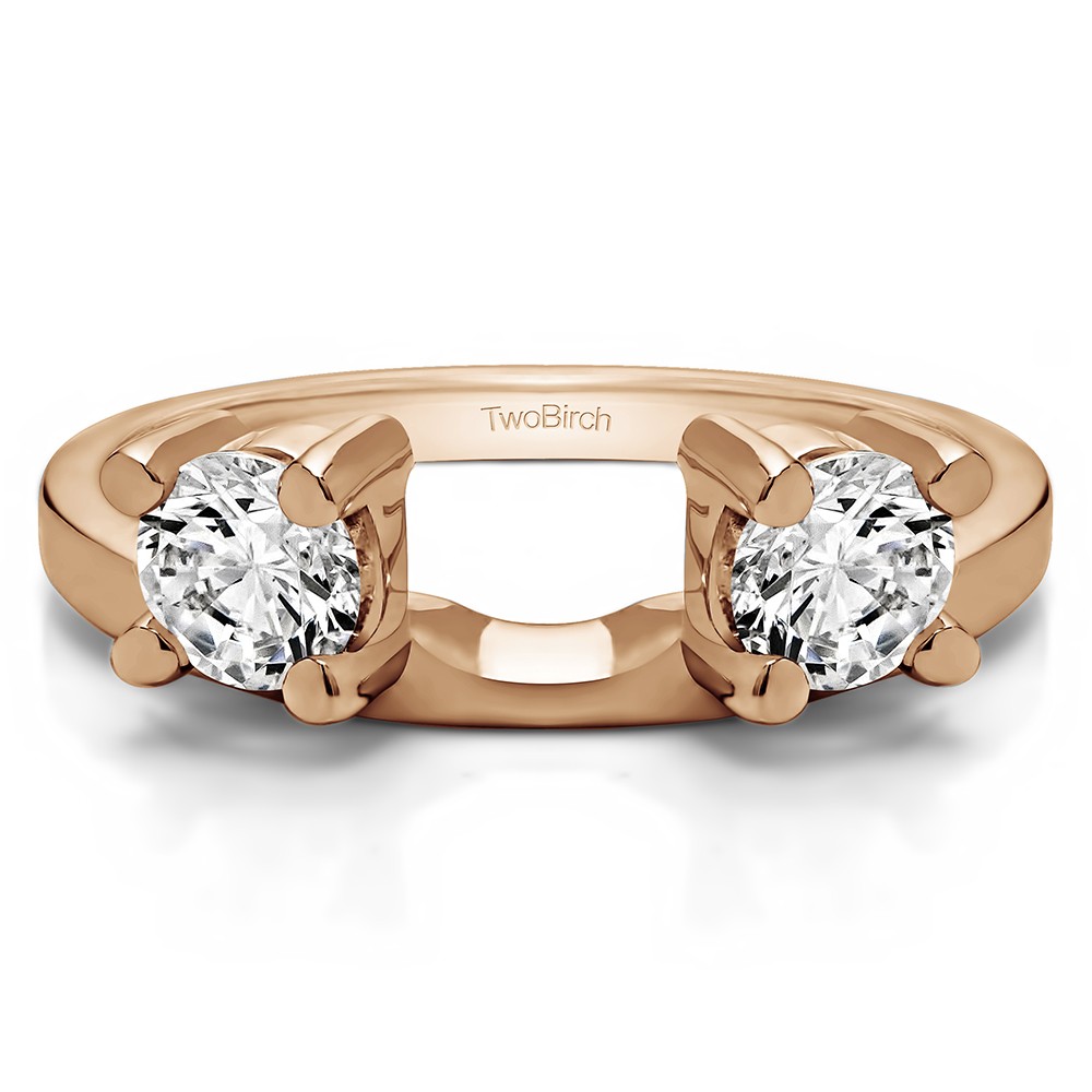 1 Ct. Two Stone Round Ring Wrap Enhancer in Rose Gold