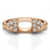 0.25 Ct. Twelve Stone Shared Prong Cluster Ring Wrap Enhancer in Rose Gold