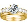 0.25 Ct. Double Shared Prong Graduated Six Stone Ring Wrap in Yellow Gold