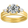 0.33 Ct. Black and White Three Stone Cluster Ring Wrap Enhancer  in Yellow Gold