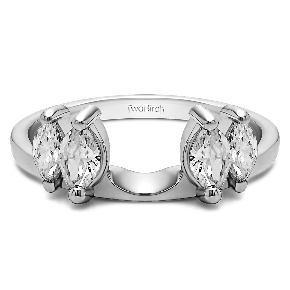 0.32 Ct. Graduated Marquise Solitaire Enhancer Ring Wrap