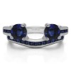 0.65 Ct. Sapphire Two Stone Ring Wrap with Channel Set Band