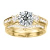 0.75 Ct. Two Stone Ring Wrap with Channel Set Band in Yellow Gold