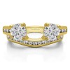 0.75 Ct. Two Stone Ring Wrap with Channel Set Band in Yellow Gold