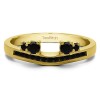 0.34 Ct. Black Four Stone Solitaire Anniversary Ring Wrap Enhancer in Yellow Gold
