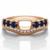 0.49 Ct. Sapphire and Diamond Six Stone Anniversary Ring Wrap with Channel Set Band in Rose Gold