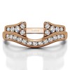 1.2 Ct. Round Channel Set Curved Anniversary Ring Wrap with Round  in Rose Gold