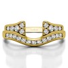 0.76 Ct. Round Channel Set Curved Anniversary Ring Wrap with Round  in Yellow Gold
