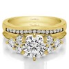 0.25 Ct. Round Cluster Contour Channel Set Anniversary Ring Wrap in Yellow Gold