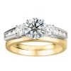 0.5 Ct. Round Channel and Prong Set Solitaire Ring Wrap  in Yellow Gold