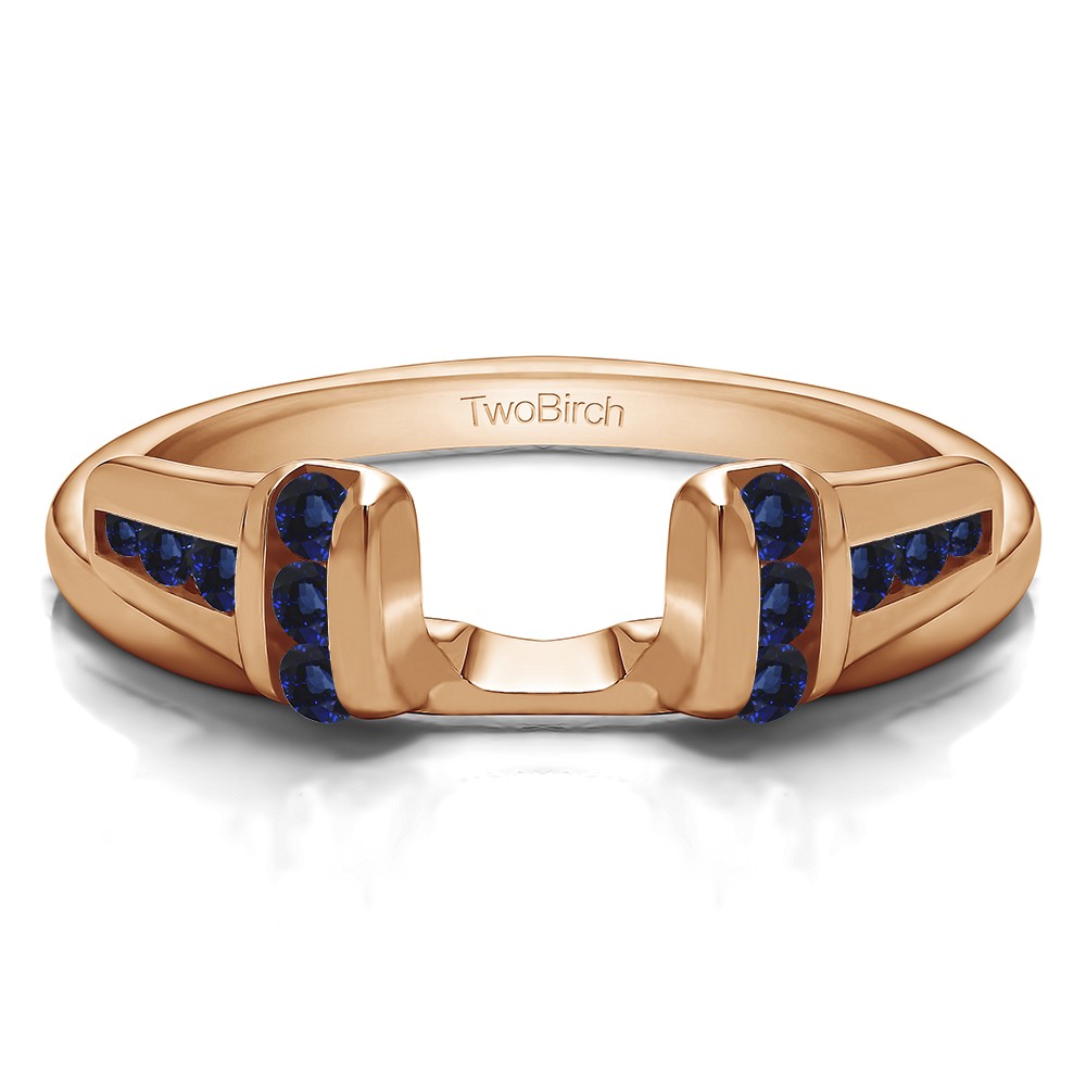 0.24 Ct. Sapphire Channel Set Ring Wrap Enhancer Jacket in Rose Gold