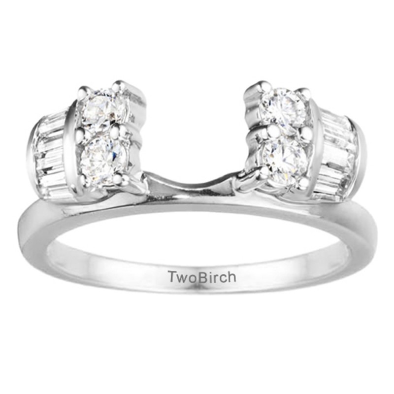TwoBirch Ring Wrap 0.48 Ct. Round and Baguette Channel and Prong Ring