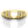 0.32 Ct. Double Row Channel and Prong Set Ring Wrap Enhancer in Yellow Gold