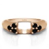 0.75 Ct. Black Cluster Prong Wedding ring wrap in Rose Gold