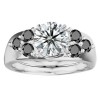 0.75 Ct. Black Cluster Prong Wedding ring wrap in Rose Gold