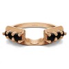 0.25 Ct. Black Six Stone Shared Prong Graduated Ring Enhancer in Rose Gold
