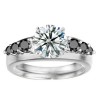 0.25 Ct. Black Six Stone Shared Prong Graduated Ring Enhancer in Rose Gold