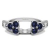 0.34 Ct. Sapphire and Diamond Prong Cluster and Channel Set Ring Wrap Enhancer