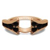 0.5 Ct. Black Round Chevron Wedding Ring Wrap Enhancer in Rose Gold