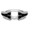 0.25 Ct. Black Round Chevron Wedding Ring Wrap Enhancer