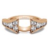 1 Ct. Round Chevron Wedding Ring Wrap Enhancer in Rose Gold
