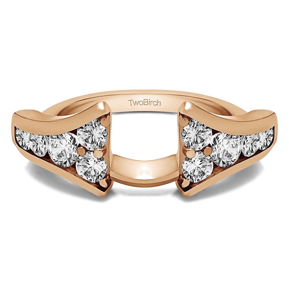 1 Ct. Round Chevron Wedding Ring Wrap Enhancer in Rose Gold