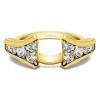 1 Ct. Round Chevron Wedding Ring Wrap Enhancer in Yellow Gold