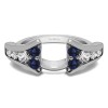 0.25 Ct. Sapphire and Diamond Round Chevron Wedding Ring Wrap Enhancer
