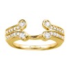 0.5 Ct. Bezel Y Double Row Solitaire Ring Wrap in Yellow Gold