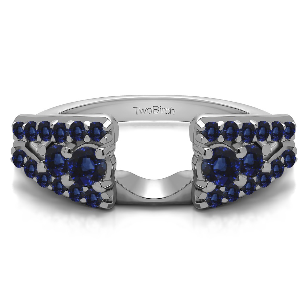 Sapphire Triple Row Round Ring Wrap
