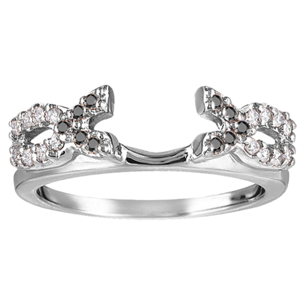 0.24 Ct. Black and White Infinity Criss Cross Ring Wrap