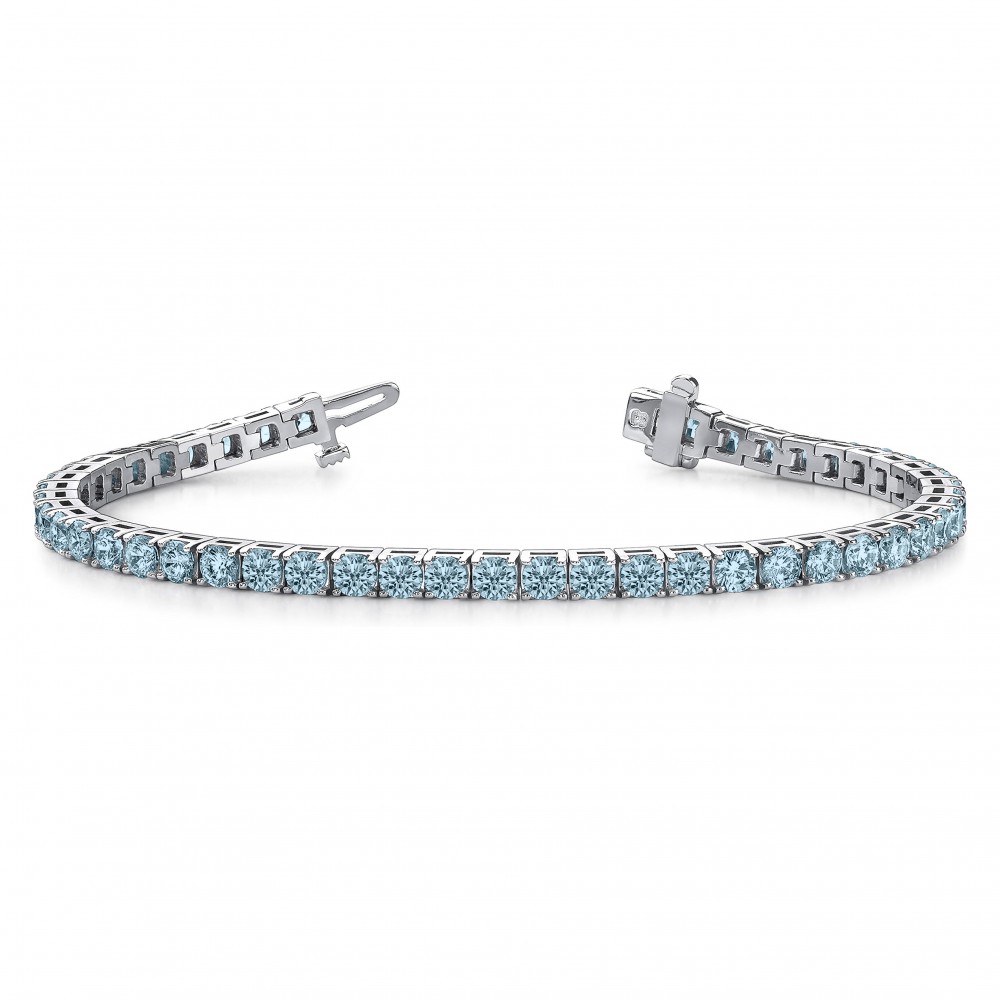 2 Ctw Aquamarine Birthstone Tennis Bracelet