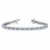 2 Ctw Moissanite and Aquamarine Birthstone Tennis Bracelet
