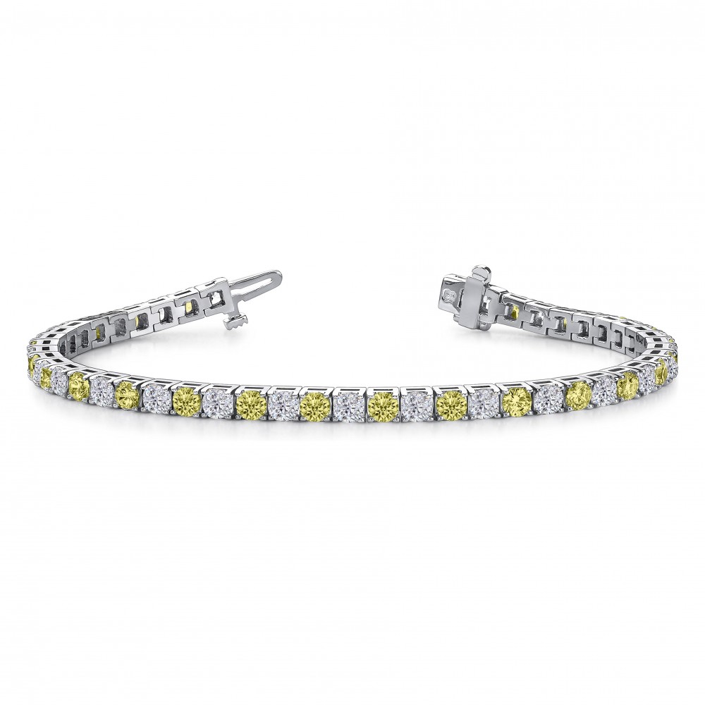 2 Ctw Moissanite and Citrine Birthstone Tennis Bracelet