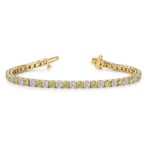 2 Ctw Moissanite and Citrine Birthstone Tennis Bracelet