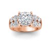 3.5 Ct Cushion Lab Diamond Engagement Ring with Wide Band