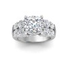 5 Ct Cushion Moissanite Engagement Ring with Wide Band