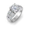 5 Ct Cushion Moissanite Engagement Ring with Wide Band