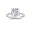 3 Ct Cushion Lab Diamond Secret Halo Classic Engagement Ring