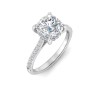 3 Ct Cushion Lab Diamond Secret Halo Classic Engagement Ring