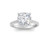 4 Ct Cushion Lab Diamond Secret Halo Classic Engagement Ring