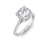 4 Ct Cushion Lab Diamond Secret Halo Classic Engagement Ring
