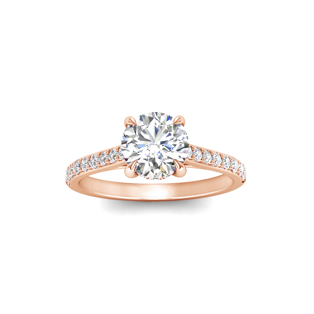 1 Ct Round Lab Diamond Secret Halo Classic Engagement Ring