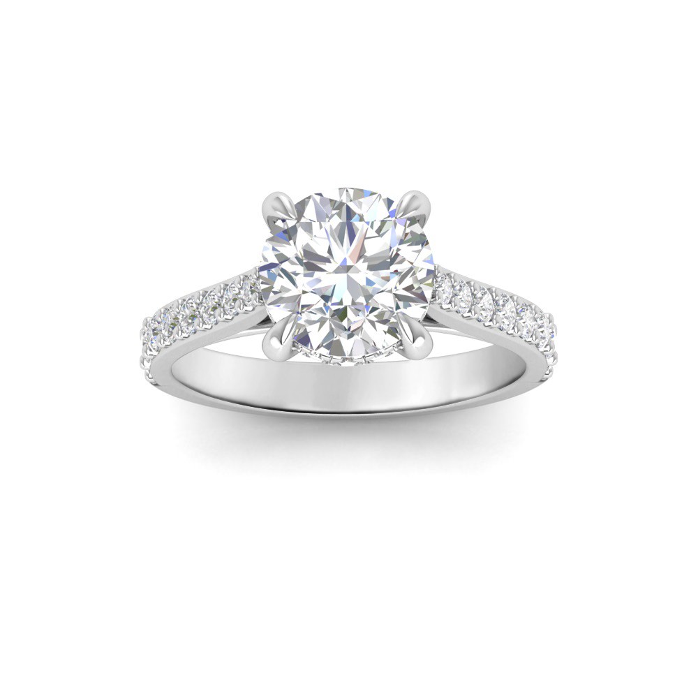 2 Ct Round Lab Diamond Secret Halo Classic Engagement Ring
