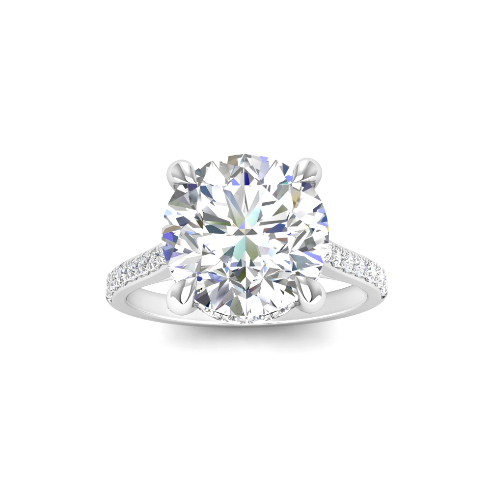4 Ct Round Lab Diamond Secret Halo Classic Engagement Ring