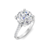 4 Ct Round Lab Diamond Secret Halo Classic Engagement Ring